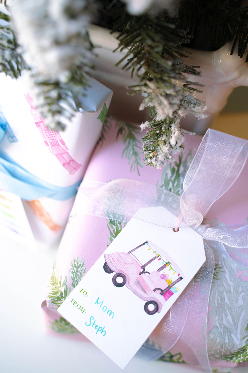 Santa's Golf Cart Gift Tags