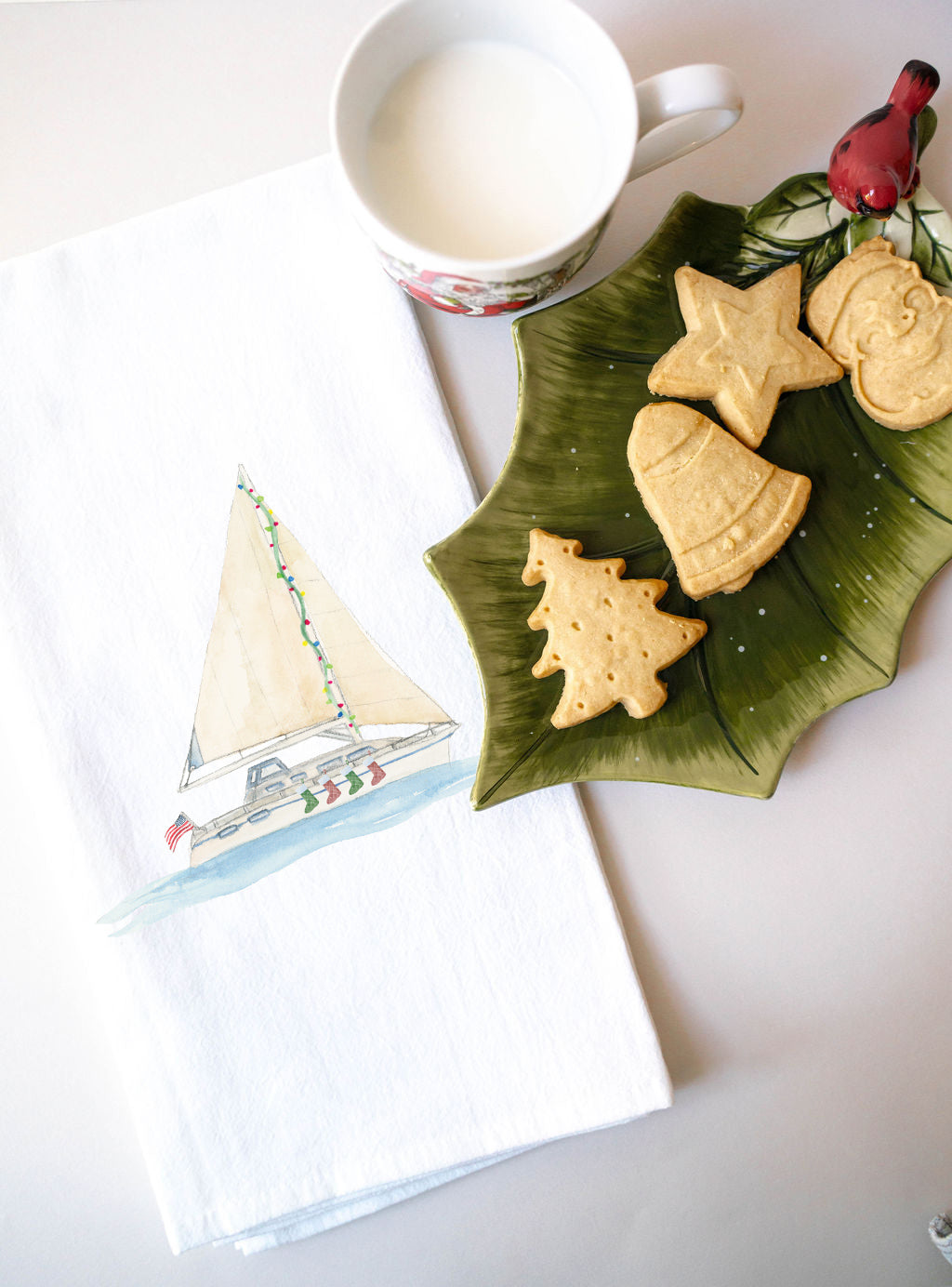 Christmas at Sea Tea Towel
