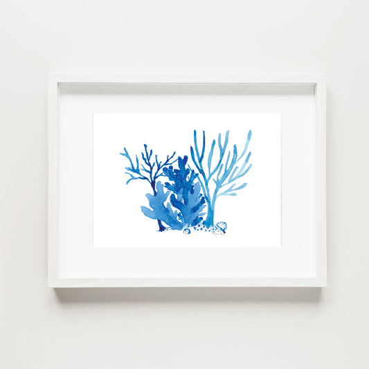 Blue Coral Reef Print