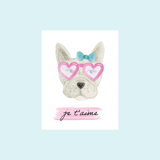 Je t'aime Frenchie Greeting Card