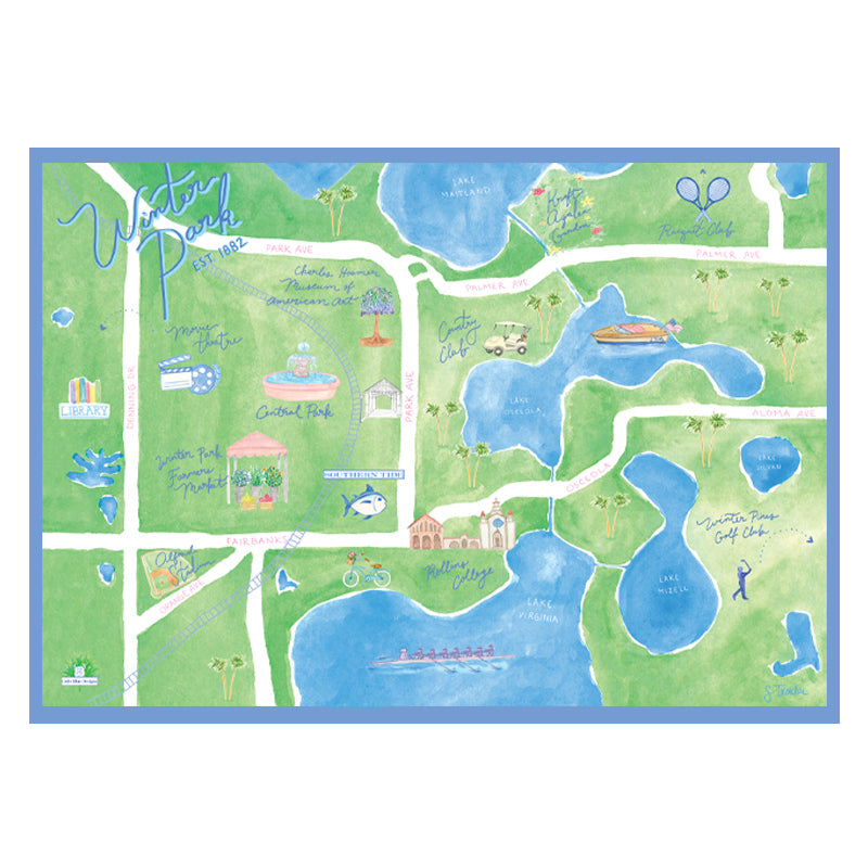 Winter Park Map Notecards