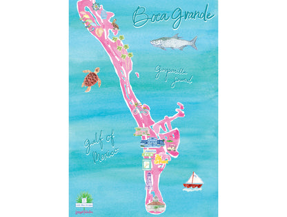 Boca Grande Map Fine Art Print