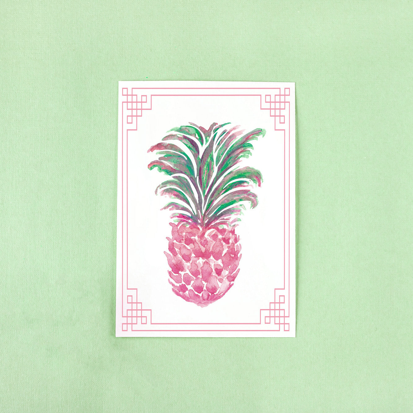 Pink Pineapple Greeting Card